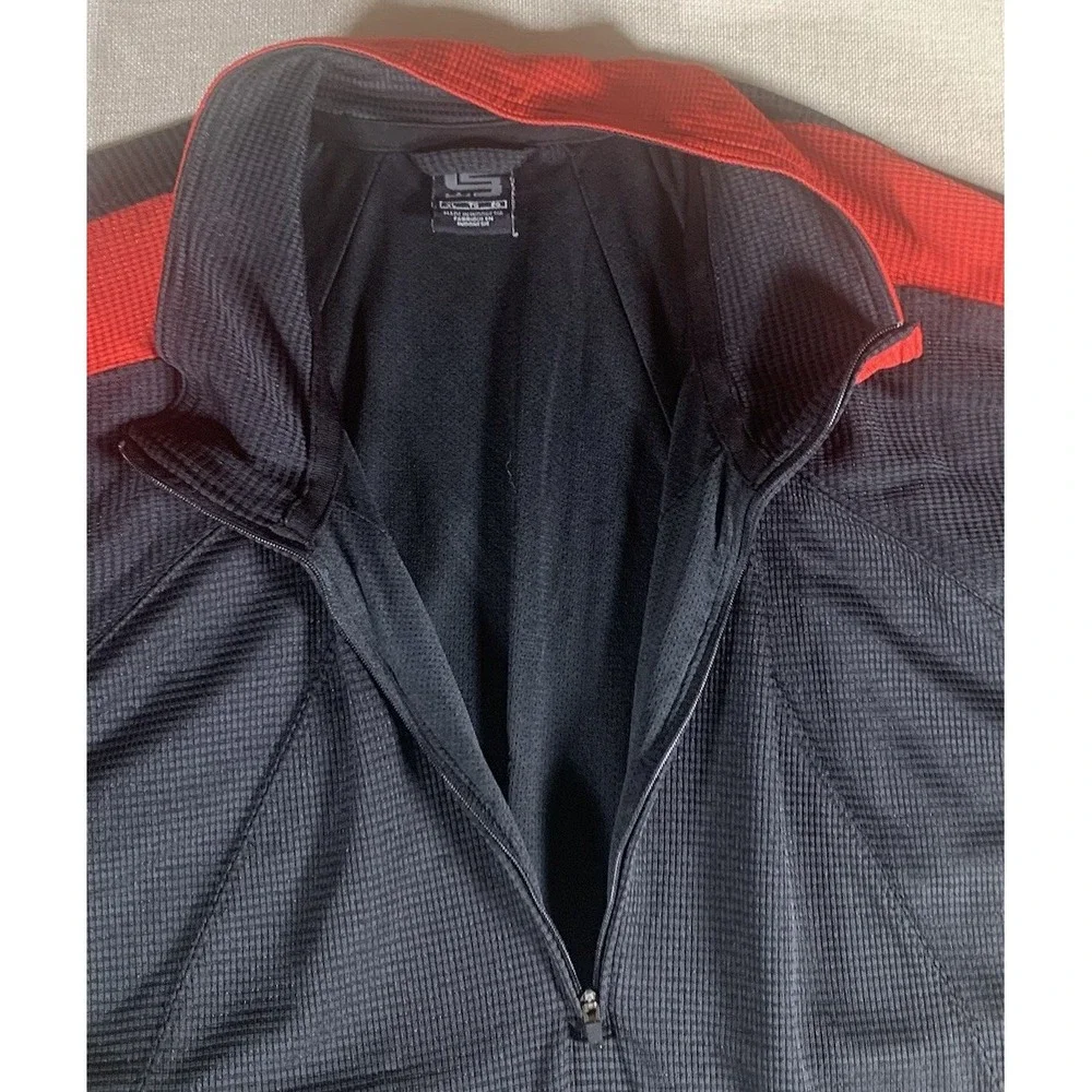 Nike LeBron L23‎ Short Sleeve 1/4 Zip Pullover Black And Red XL